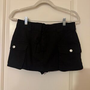 Garage Women's Black Skort with Buttoned Pockets